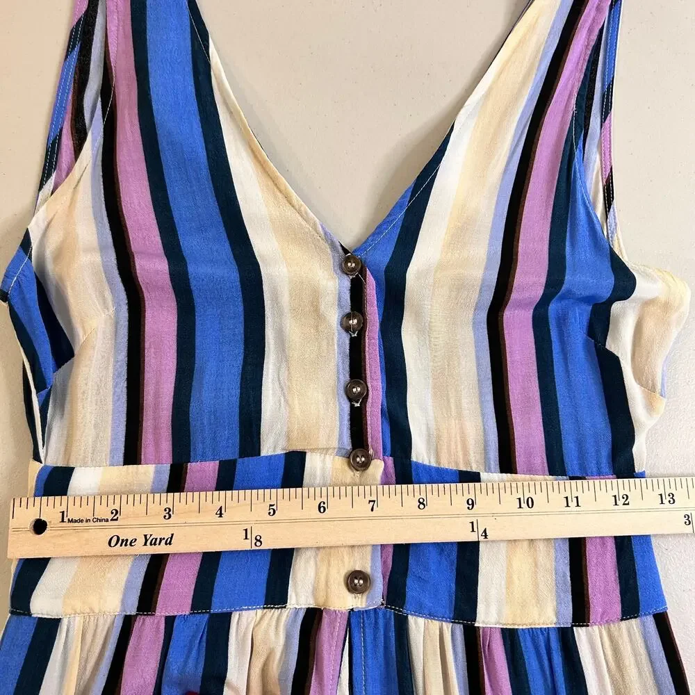 ASTR the Label Women's‎ Periwinkle Multi-Stripe Jumpsuit Romper Dress Size XS